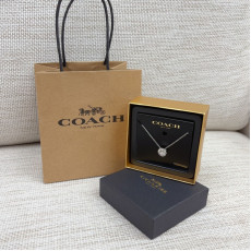 COACH Open Circle Stone Strand Necklace  外圈Coach Logo閃鑽頸鏈(銀色)