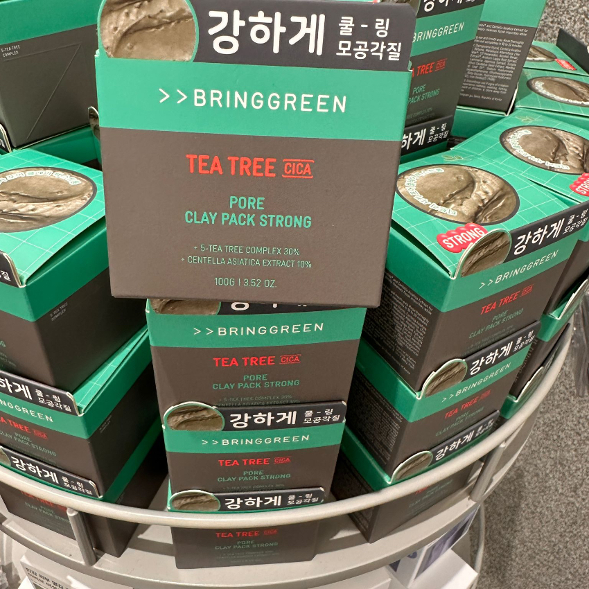 韓國BRINGGREEN茶樹積雪草泥膜深層清潔毛孔清去角質黑頭100G