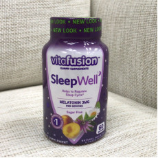 【美國Vitafusion SleepWell褪黑素片睡眠咀嚼軟糖】(60粒)