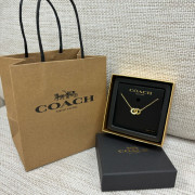 COACH Interlocking Open Circle Pendant Necklace 雙圈扣頸鏈