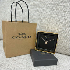 COACH Open Circle Stone Strand Necklace  外圈Coach Logo閃鑽頸鏈